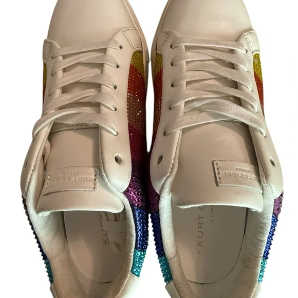 NWOT Kurt Geiger Multicolor Striped Sneakers - Picture 4 of 9